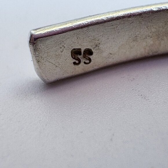 VTG Sterling Silver 925 Thin Half Round Open Cuff Bracelet Size 7.5" Fit - Picture 6 of 9